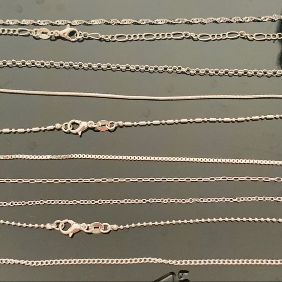 Anthro 925 Sterling Silver Snake Chain 10 Styles Necklace - Picture 5 of 16